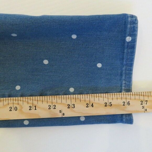 J Crew Jeans Vintage Straight Blue White Polka Dot Stretch Pants Women’s… - Picture 9 of 9
